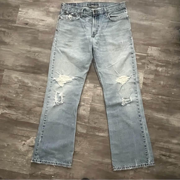 Vintage 2007 Levi’s 527 Low Bootcut Light Wash Distressed Jeans Mexico 34 X 32 - Picture 2 of 10